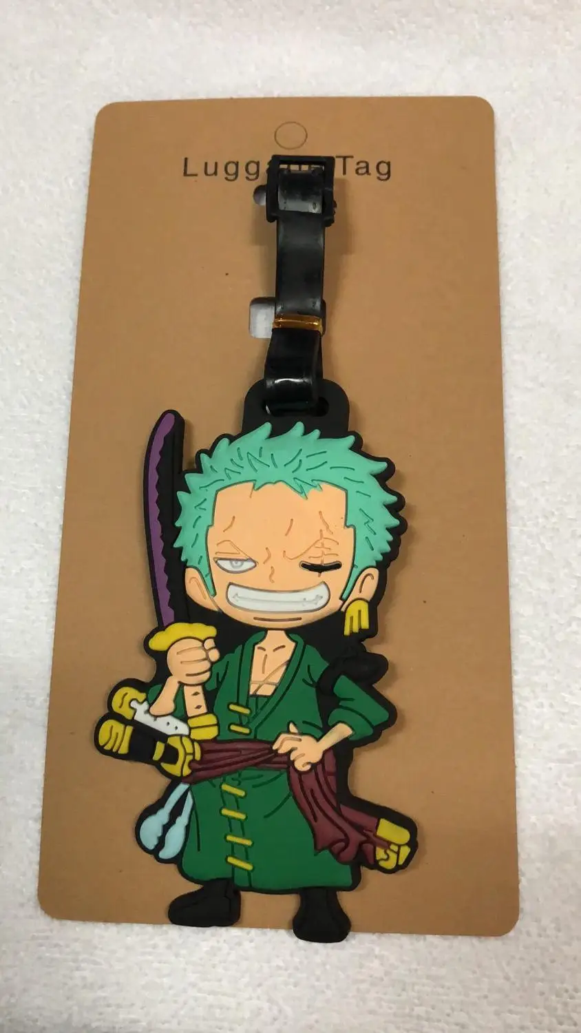 One Piece Luggage Tags PVC Baggage Name Tags Luffy Anime Cartoon Travel Suitcase Label Holder Creative Gift Travel Accessories