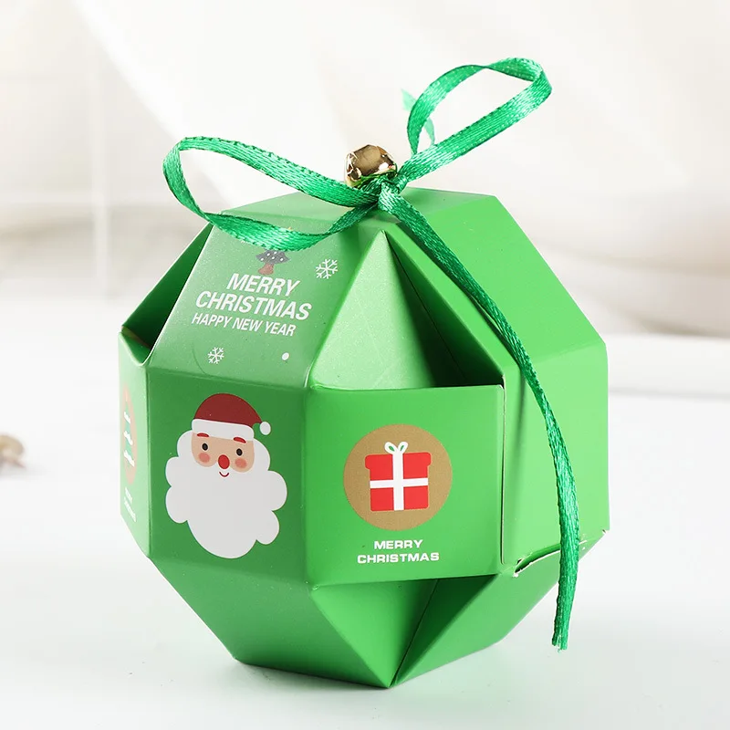 Green 10 шт./компл. рождественские конфеты коробки Новые Креативные с колокольчиками крафт Бумага выпечки посылка мешок подарка дома вечерние украшения поставки - Цвет: Green