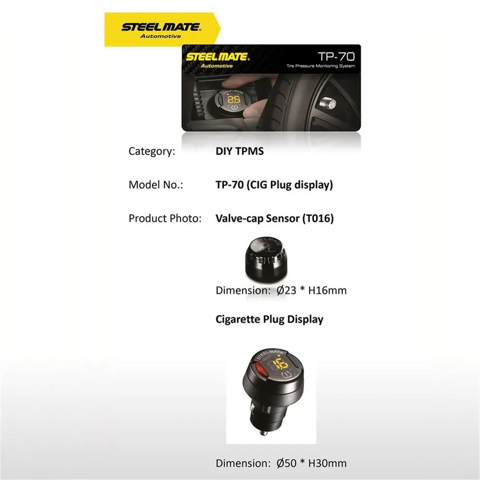 

Practical Tire Pressure Monitoring System Pressure Control System Of High Precision Intelligent Car Alarm Systems 433.92 MHz