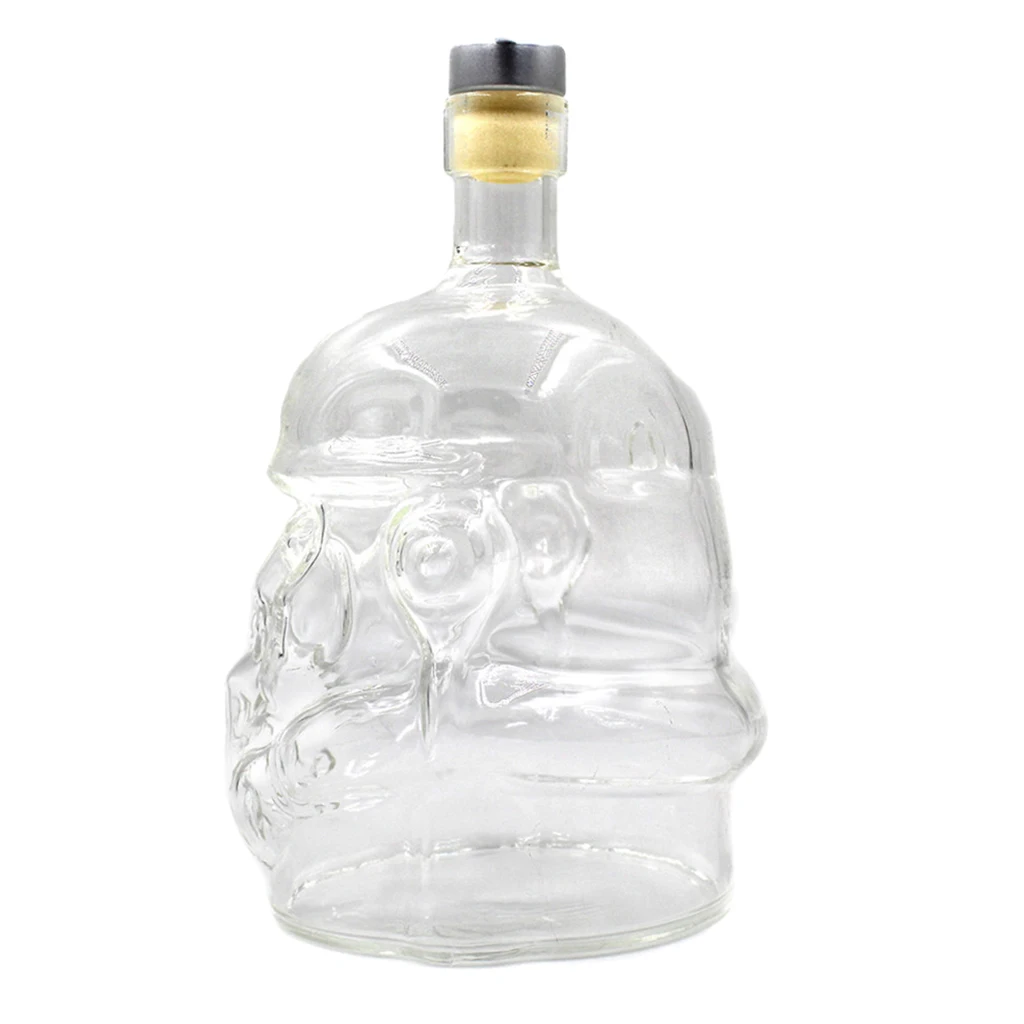 Liquor Whiskey Bottles Decanter w/cork stopper Brandy Wine Clear Glass 650ml
