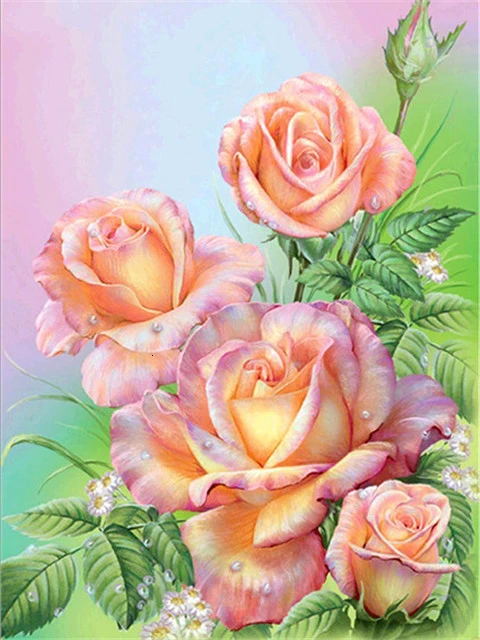 rose 3139 AZQSD алмазная вышивка розы крестиком 5D алмазная мозаика цветы рукоделие картина стразами декор для дома подарок - Цвет: rose 3139