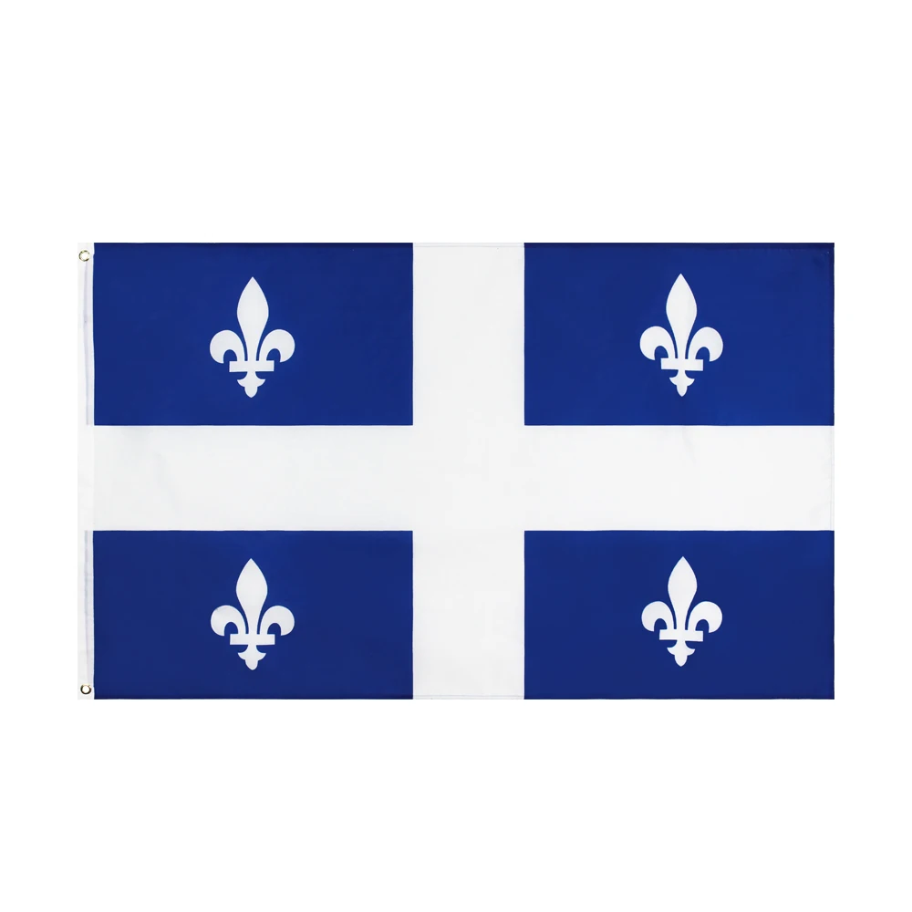 3jflag 3x5fts 90x150cm fleurs  lis quebec standarta