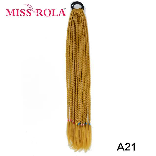 Synthetic Chignon Hair 60cm Hair Color Gradient Dirty Braided Ponytail Women Elastic Hair Rubber Band Hair Accessories Headband A21