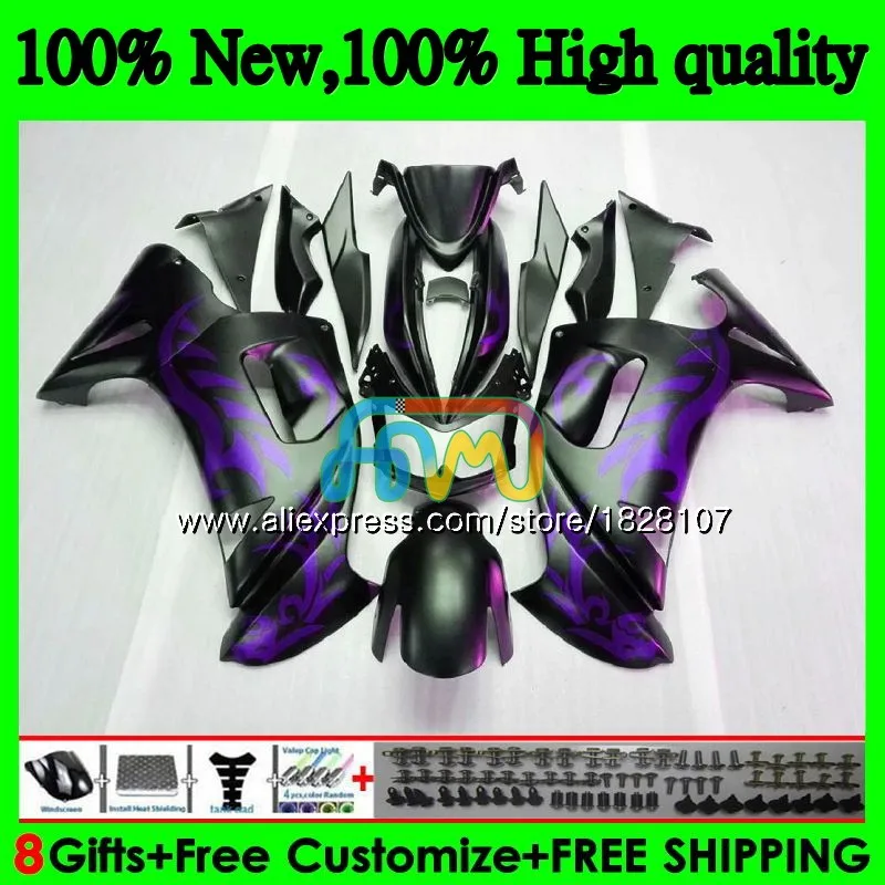 Корпус для KAWASAKI 650R ER6 F 650 R ER 6 F ER6F 06 650R-ER6F 6BS. 52 ER-6F ER 6F 06 07 08 матовый фиолетовый 2006 2007 2008 комплект обтекателей - Цвет: No. 1