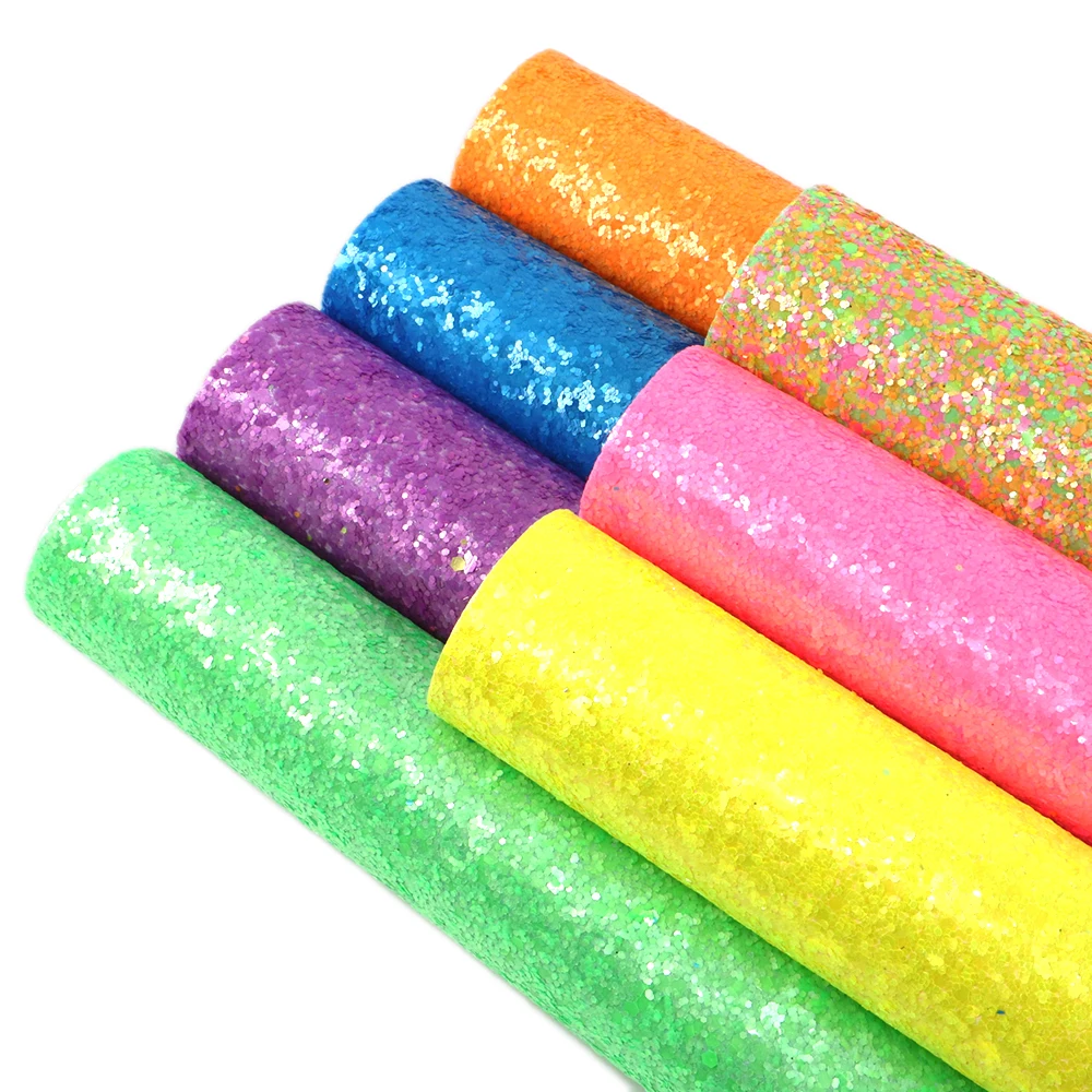 New 20*34cm Plain Chunky Glitter Faux Synthetic Leather For Bow-knot bags Wallet Phone Case Scrapbook DIY,1Yc8091
