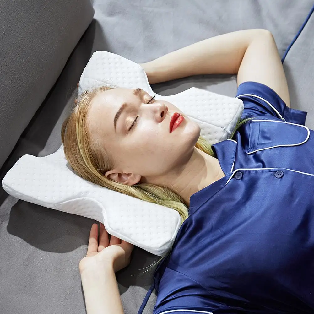 

U-shaped Curved Memory Foam Sleeping Neck Cervical Pillow with Hollow Design Arm Rest Hand Pillow Craft Souvenir Cn(origin)