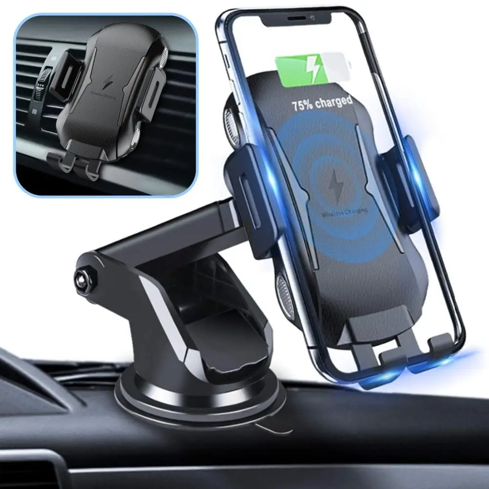 

Wireless Car Charger Auto Clamping Car Wireless Charger For iPhone 11 X Xs Qi Car Holder Wireless Charger For Samsung S10 S9 S8