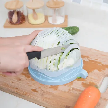 

Cut Salad Bowl Fruit Cutting Bowl Kitchen Gadgets Multifunction Household Vegetable Slicer Fruit Plate
