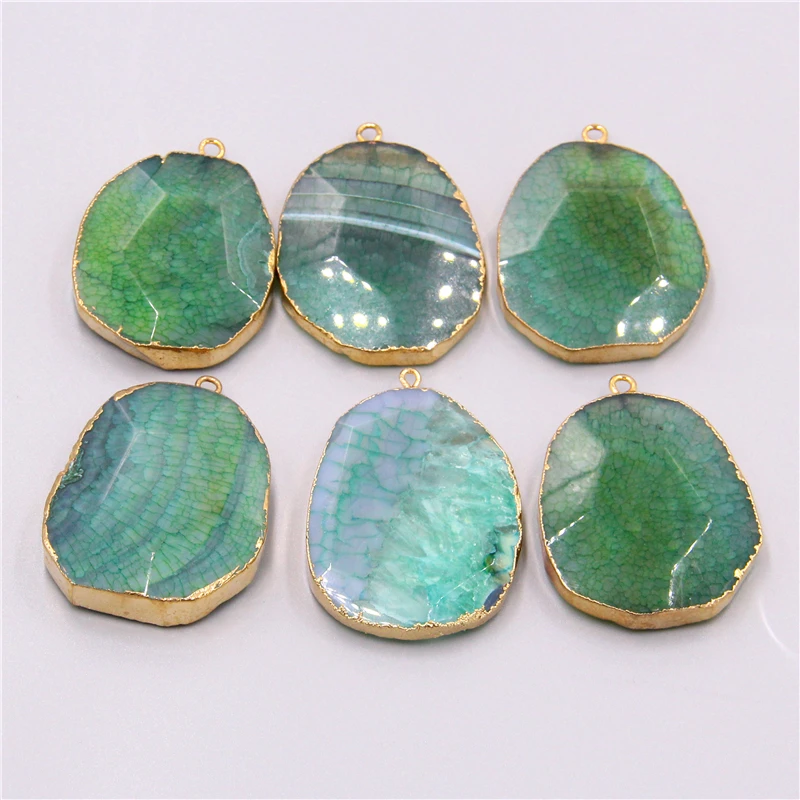 Green agates druzy pendant Women's handmade healing Stone Made Quartz Druzy Pendant Natural Stone Jewelry Druzy wholesale DIY