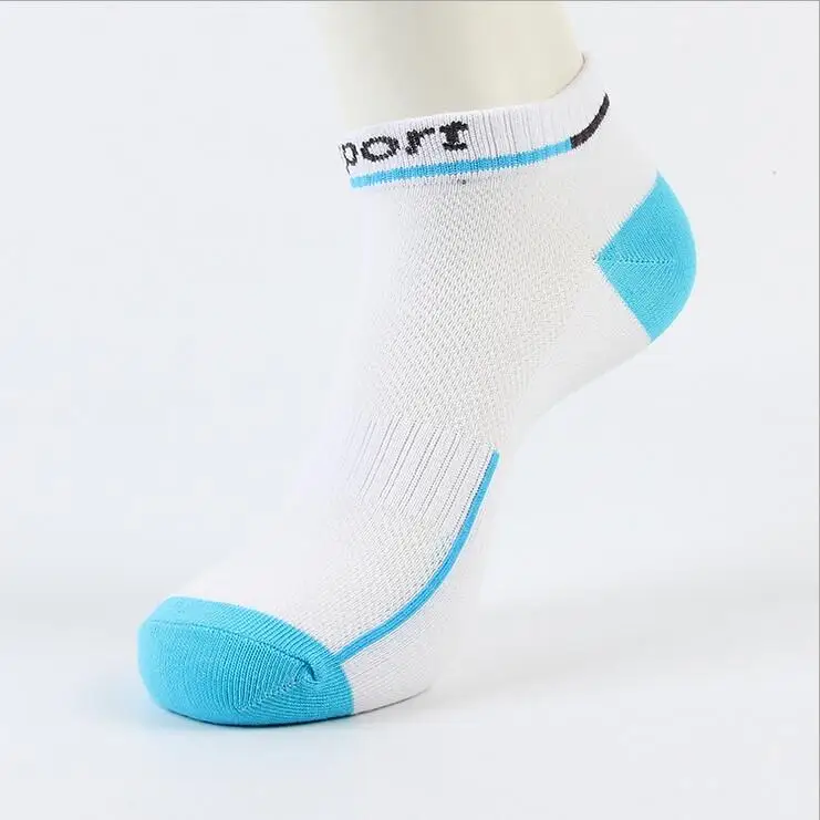 sport white blue Хлопковые носки мужские тонкие велосипедные носки профессиональные носки с низкой лодыжкой спортивные носки женские носки кроссовки баскетбольные Носки мужские - Цвет: sport white blue