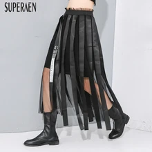 SuperAen, Весенняя Новинка, сетчатые юбки для женщин, эластичная резинка на талии, повседневные женские юбки, нестандартные, модные, корейский стиль, юбки для женщин