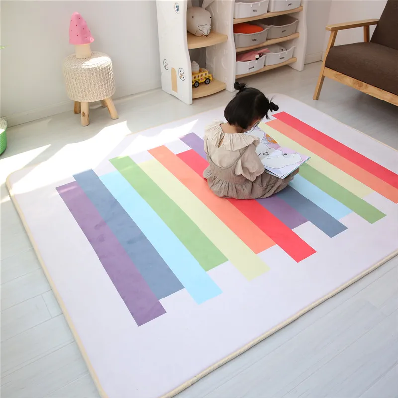 INS ковер с радугой детские цветные коврики игровые коврики Детский коврик для ползания детская спальня коврик для гостиной реквизит для фотосессии