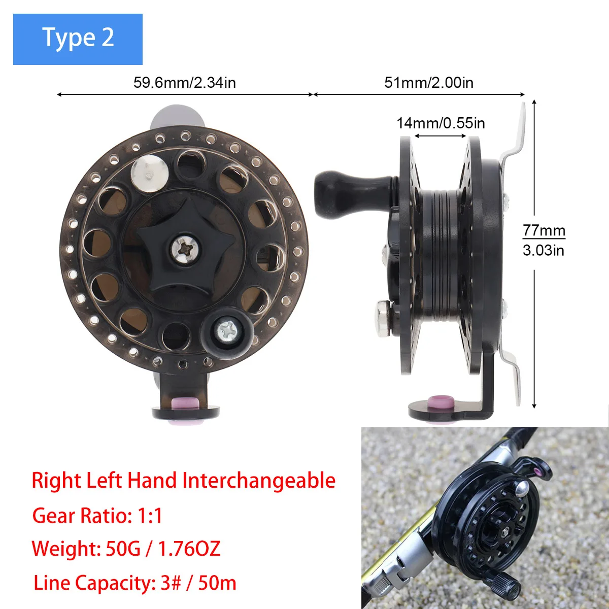 Mini Winter Ice Fishing Reel Ultralight 50mm 55mm 60mm Hand Reel Fly Fishing Line Wheel Carp Spool Pesca Fishing Goods Tackle