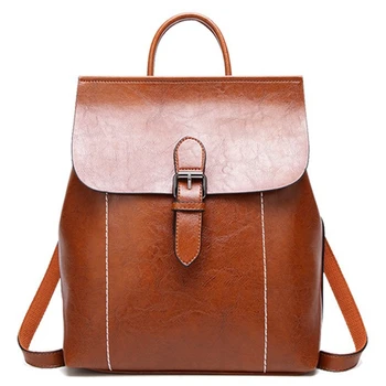 

NEW-Backpack Women's Pu Leather Women's Backpack Multi-Function Backpack