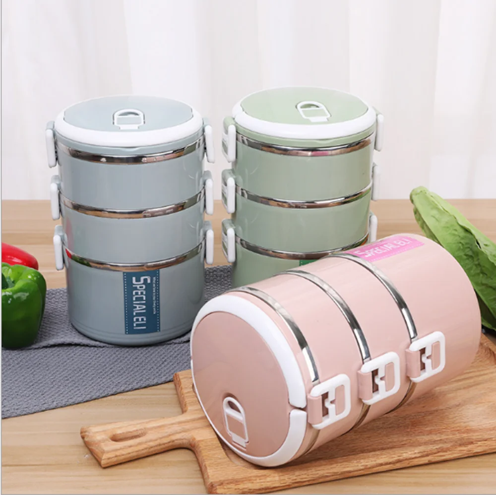 Promotion Portable Stainless Steel Multi 1-4 Layer Large Stainless Steel Food Container Storage Thermos Kids Adult Lunch Box
