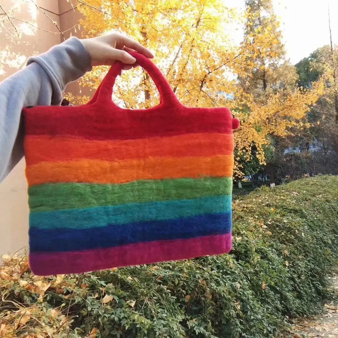 

Bala Nepal New Style Plain Rainbow Big Backpack Handbag Rainbow Handbag