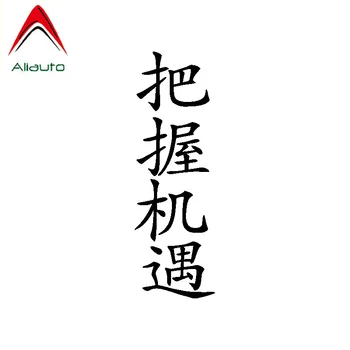 

Aliauto Personality Car Sticker Seize The Day Chinese Characters Vinyl Waterproof Sunscreen Anti-UV Decal Black/Silver,5cm*15cm