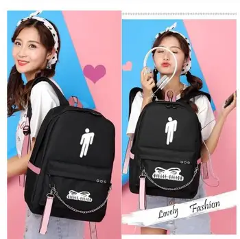 

Billie Eilish Student Backpack Teenagers USB Charging Anti-thief School Bags New Style Boys Girls Cool Back To School Bags