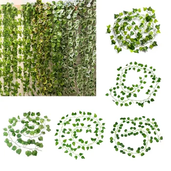 

2m Artificial Plants Creeper green leaf Ivy vine For Home Garden Wedding Decor DIY Hanging Garland Artificial Flowers