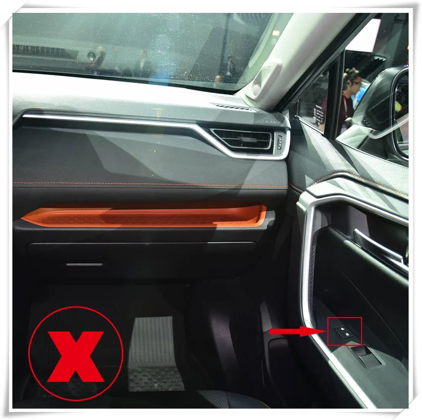 Левый руль! Для Toyota RAV4 ABS Матовый внутреннее окно переключатель кнопка подъема крышка отделка 4 шт. аксессуары для стайлинга автомобилей