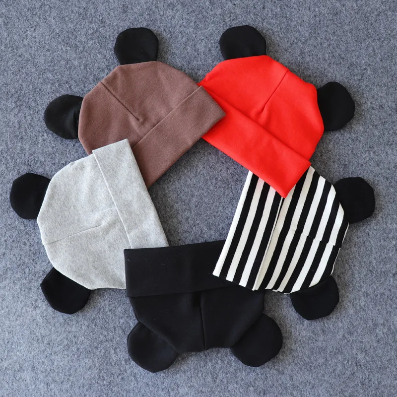 New boy and girl baby spring and autumn and winter baby hat 0-24 months children cartoon ear cap newborn cotton cap beanies