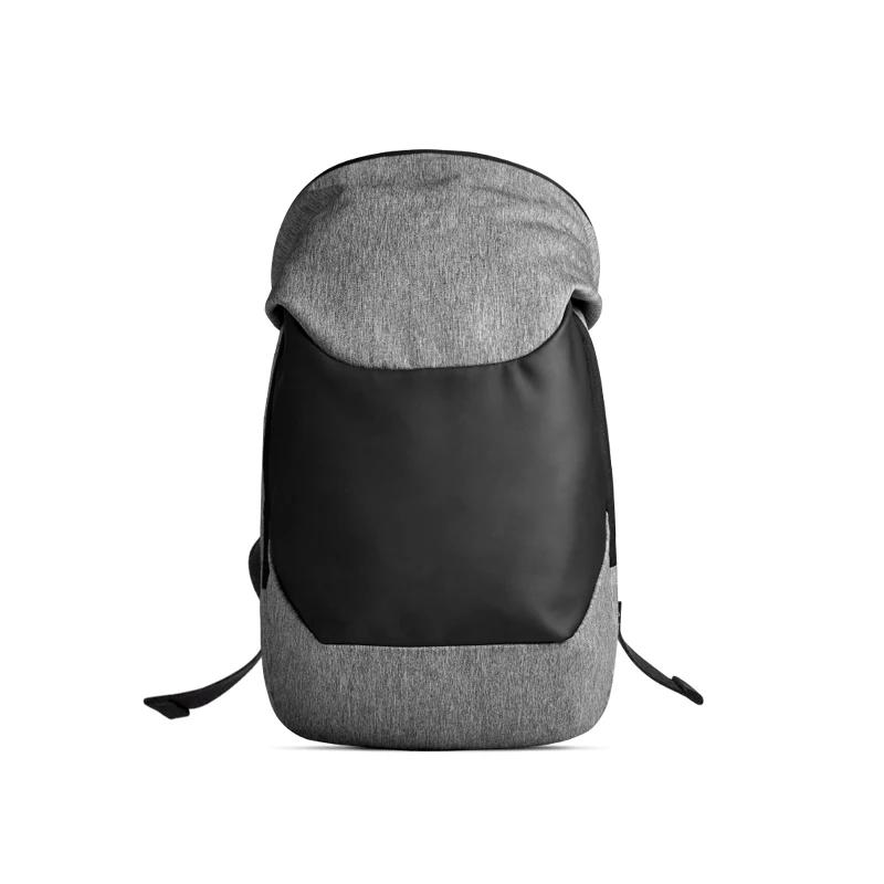 

Fashion patchwork business-travel-bag men black PU leather shoulder bag multi-function knapsack zip-up soft tour backpack