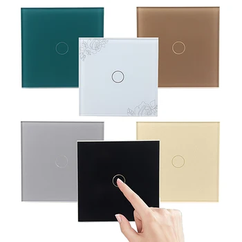 

Surface Waterproof Touch Switches Crystal Glass Touch Sensor Switches 1 Gang 1 Way EU Standard Smart Light Switches 110V-240V