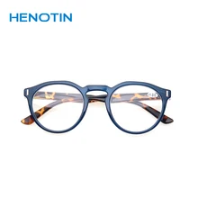Henotin, модные круглые оправы, очки для чтения, весенние петли, Классические качественные удобные устройства для чтения для мужчин и женщин