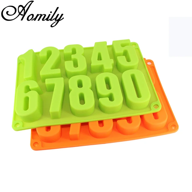 Érzsam 0-9 Számú Szilikon Penész Torta Formák Fondant Penészek Cukor Kézműves Csokoládé Szerszámok Díszítő Sütemények - Image 5