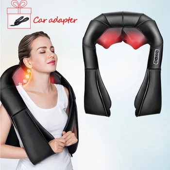 

Heating electric back neck massager Shiatsu kneading heating full bodyCervical spine massage shawl muscle pain relief office car