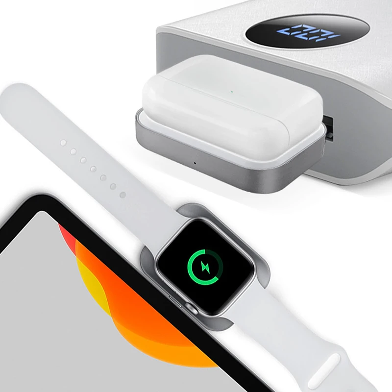 USB-C Wireless Charger For AirPods&Airpods Pro Charging Station Portable Magnetic Fast Charging Dock For Apple Watch 6 5 4 3 2 1