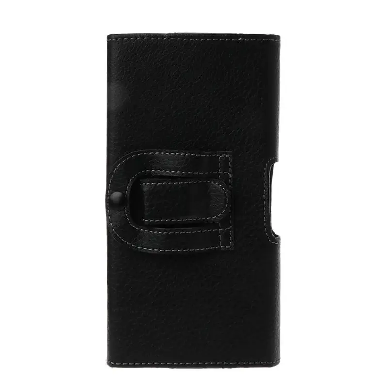Universal Pria Hitam Leather Belt Sarung Klip Ponsel Kantong Horisontal Pinggang Casing untuk Iphone Samsung Huawei Xiaomi Ponsel Akses