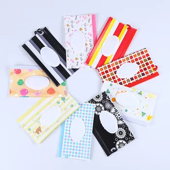 

Cartoon Print Baby Wet Wipes Bag New Reusable Wet Wipes Cover Container For Wet Wipes Baby Skin Care Travel Wipes Bag 24*13CM