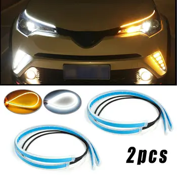 

2pcs Light Strips 45CM Auto Headlight Strip Light DRL Slim Turn Signal