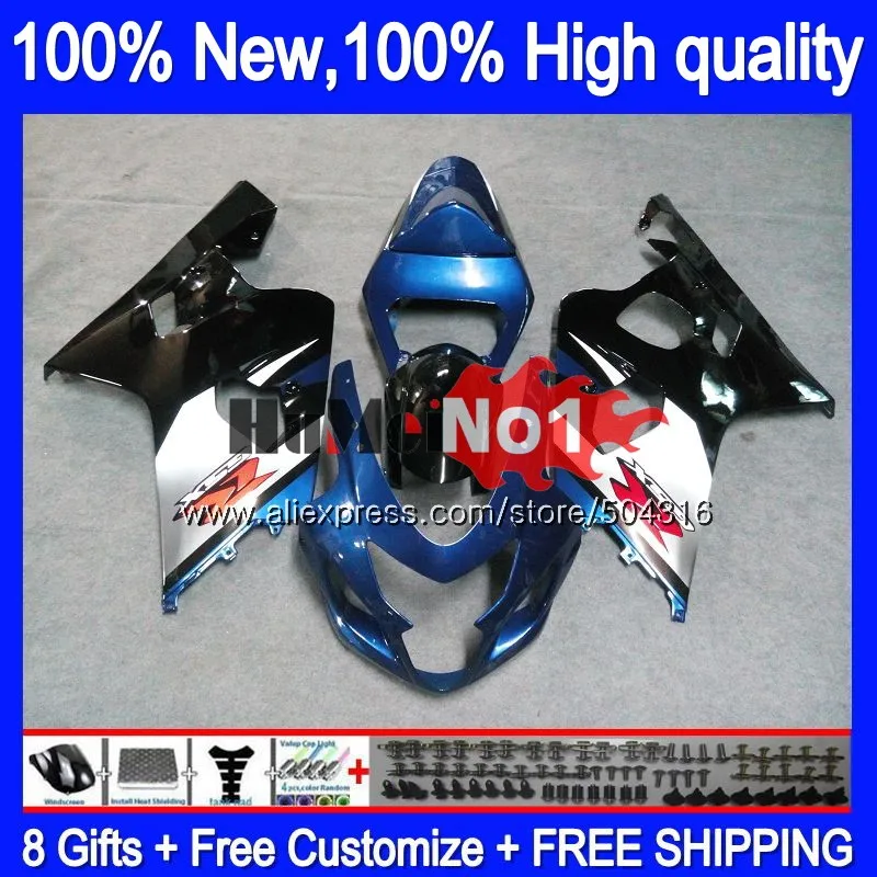 Корпус для SUZUKI GSXR600 GSX R600 K4 GSX-R600 2004 2005 цвет: черный, синий 15MC. 84 GSXR-750 GSXR 750 600 CC 04 05 GSXR750 04 05 обтекатель - Цвет: No. 1