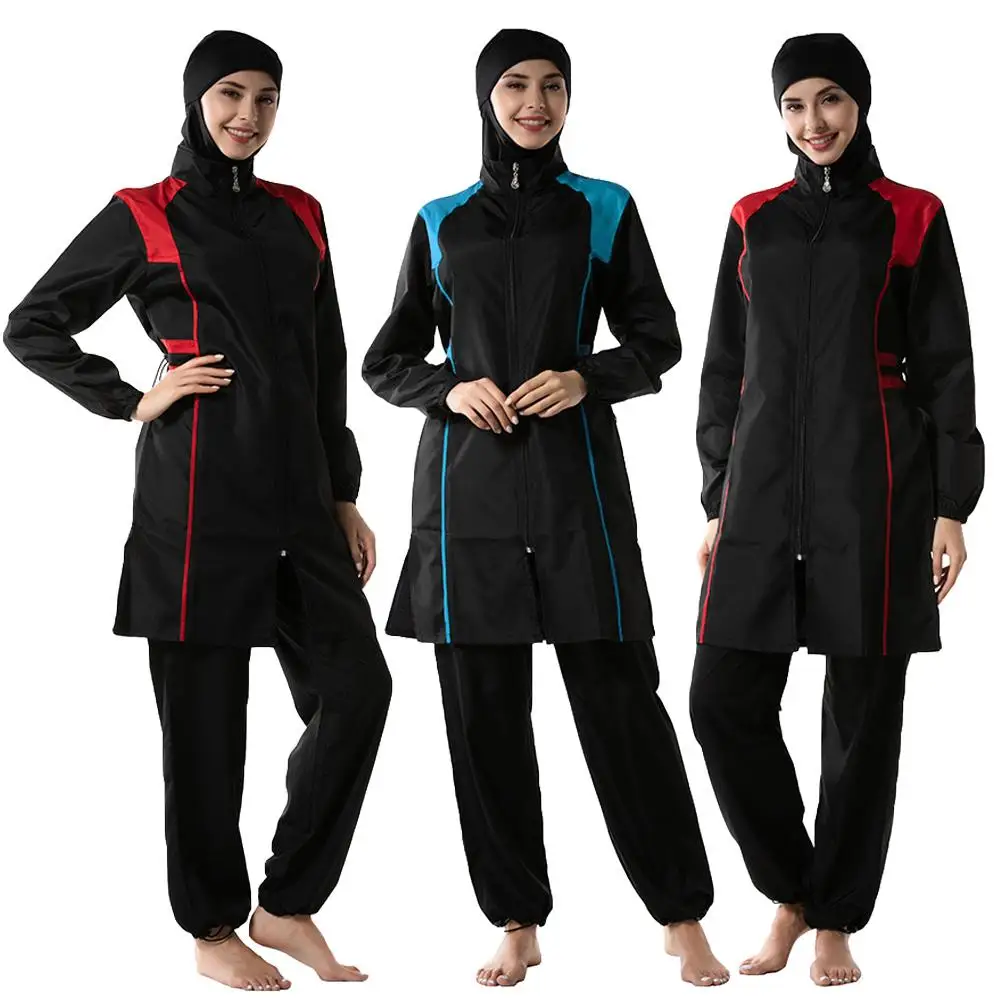 

Full Cocer Women Islamic Muslim Burkini Hijab Costume Modest Swimwear Beachwear Swimming Bathing Suit Swmisuit Arab Conservative