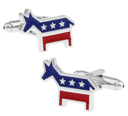 Men's Democratic Party Cuff Links Blue Color US Flag Design Quality Brass Material Cufflinks Free Shipping | Украшения и
