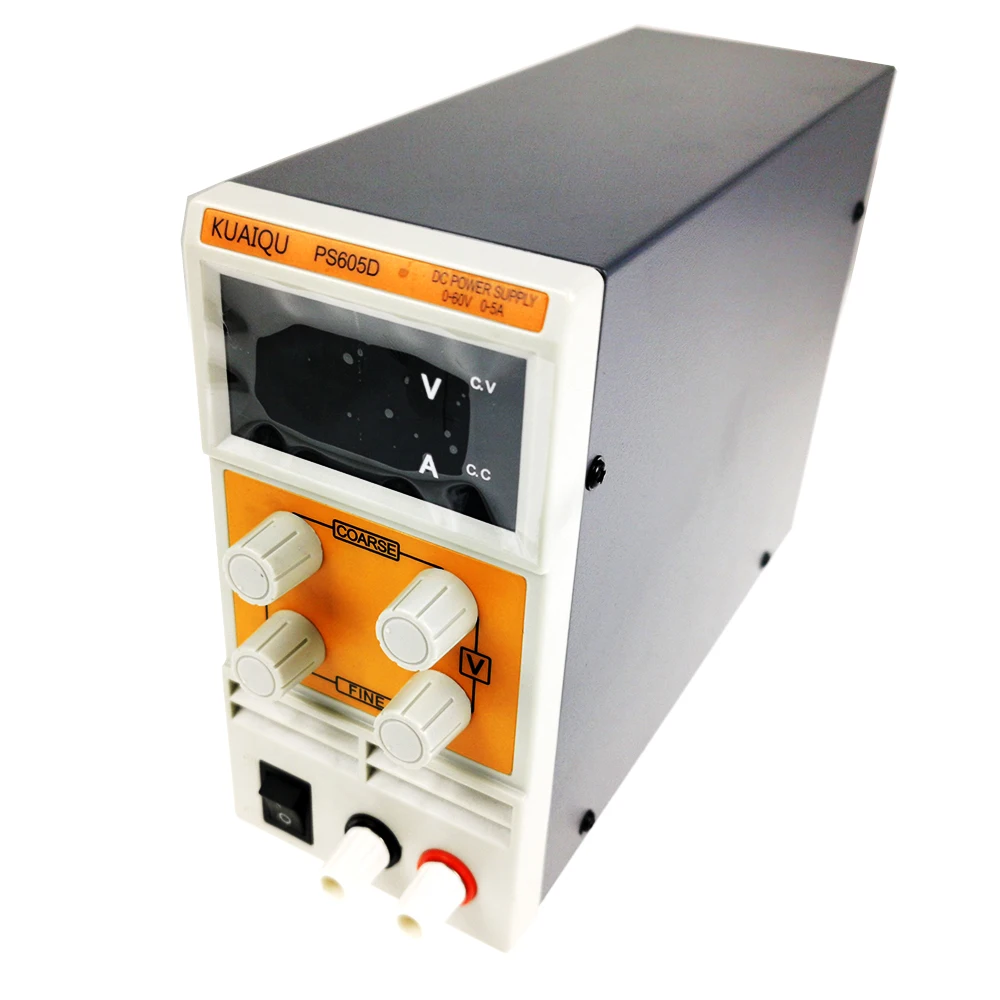 

KUAIQU PS605D LED Digital Adjustable Variable Portable DC Switching Power Supply Output 0-60V 0-5A Support AC 110-220V