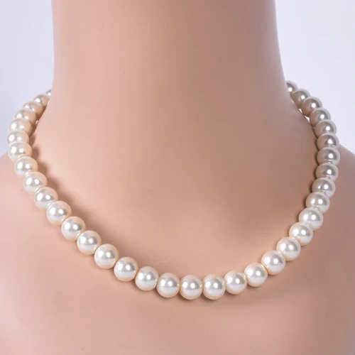 Япония и Южная Корея Короткое женское элегантное темпераментное женское чувство с белым жемчугом ручной работы жемчужное ожерелье - Окраска металла: 12mm pearl