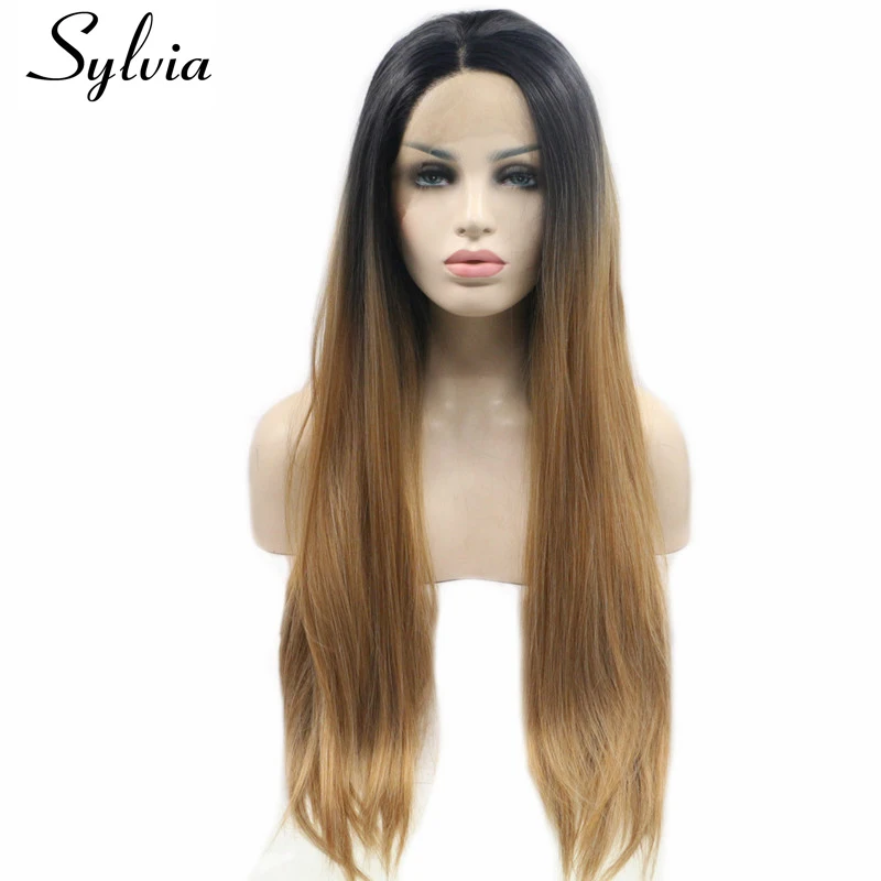 

Cosplay Synthetic Lace Front Wig Dark Roots Curly Body Wave Frontal Glueless Wigs FreePart Heat Resistant Fiber Hair Pre Plucked