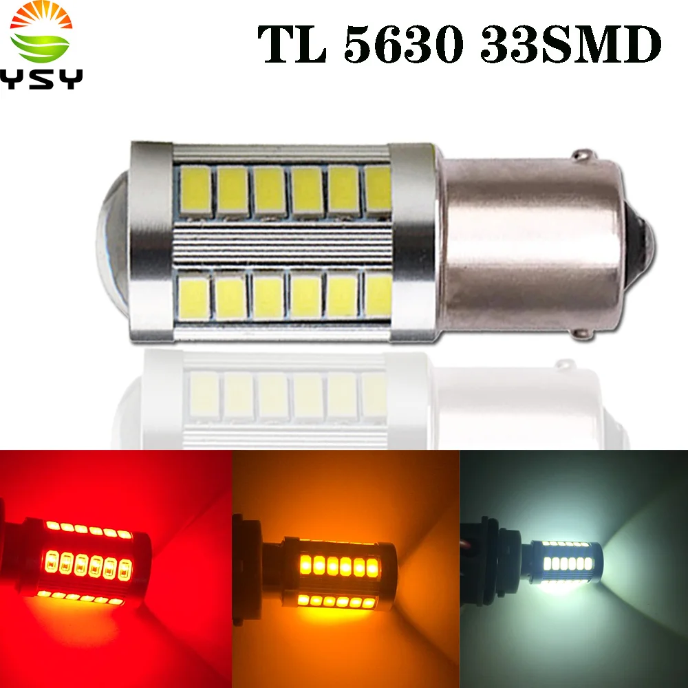 

YST 1X1157 BAY15D 1156 BAU15S PY21W 7507 LED Bulbs For Cars Turn Signal Lights Amber/Yellow Lighting White Red 5630 33SMD 12V