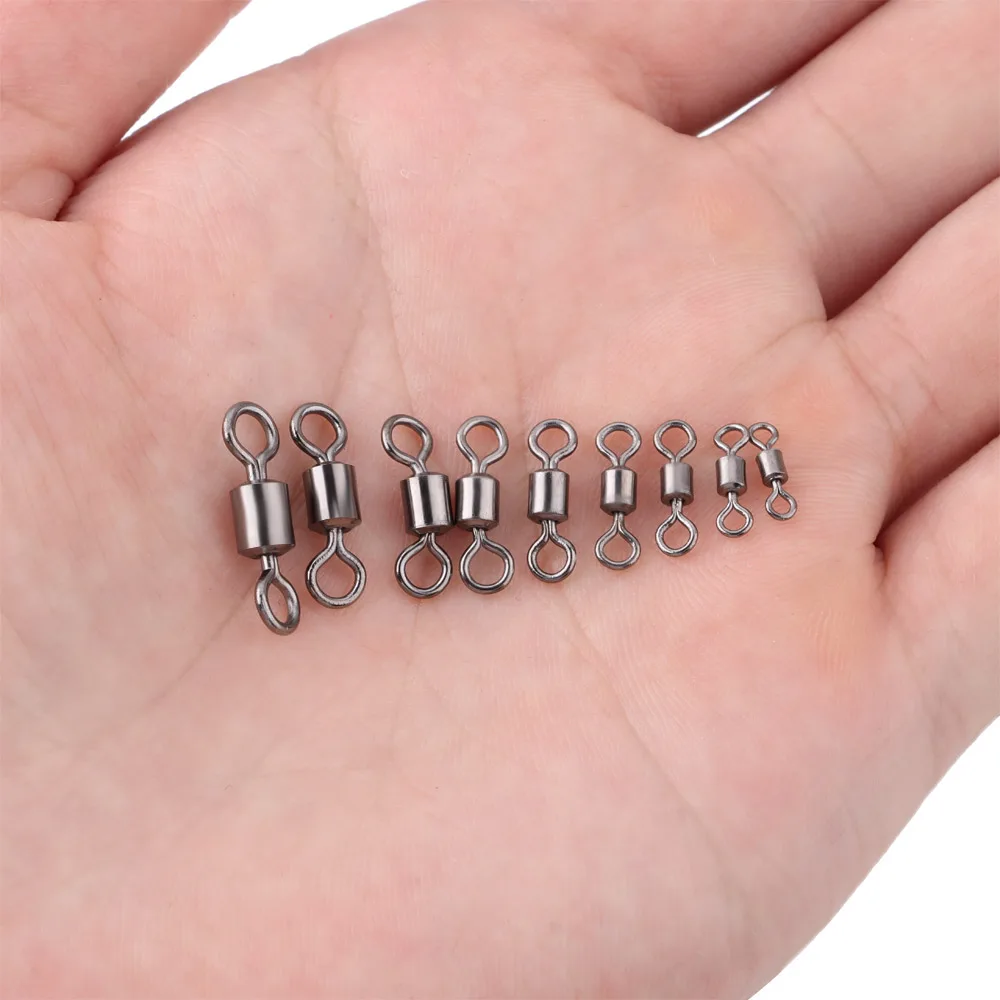 Fishing Swivels Bearing Solid Rings Rolling Connector Plastic Rubber Durable High Strength Fishing Tackle 100Pcs/Lot fishing swivels fishing tools fishing tool fishing accessories fishing tackle