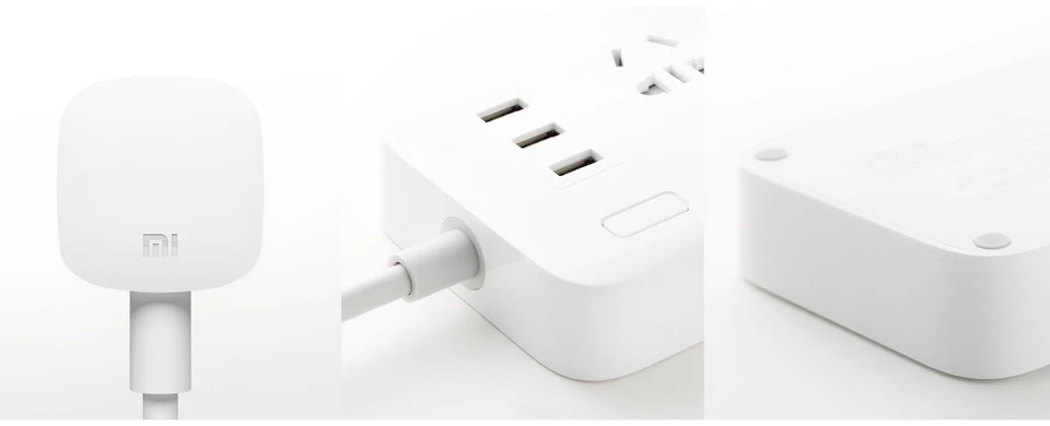 Original Xiaomi Mijia Power Strip Basic Version 6 Sockets With 3 5V 2.1A Fast Charging USB Ports White Mi Socket (5)