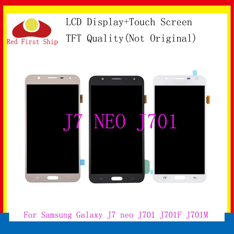 

10Pcs/lot TFT LCDs Full Digitizer For Samsung Galaxy J7 neo J701 J701F J701M LCD Display Touch Screen Assembly Replacement