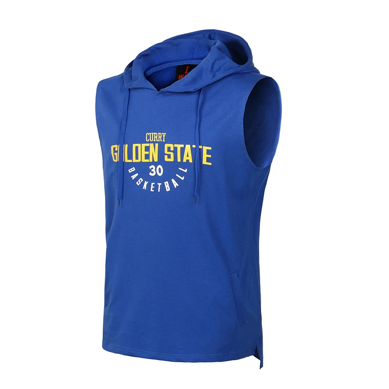 Men's Basketball Sports Hoodies Training Suit Loose Sleeveless Hooded