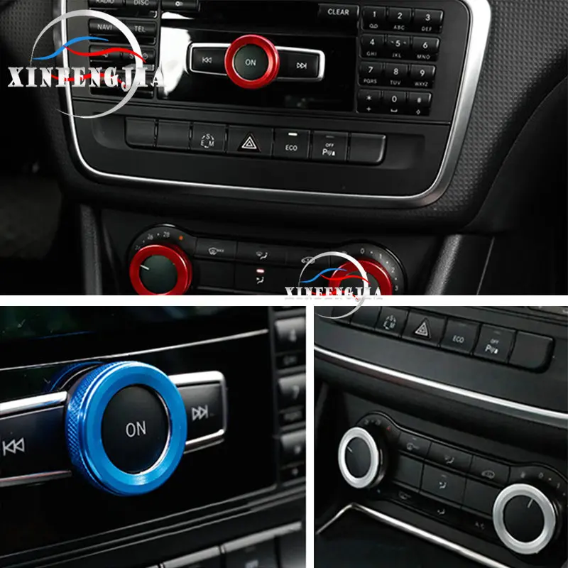 Для Mercedes-Benz A B CLA GLA Class W176 C117 X156 W246 3 шт. красный серебристый синий кондиционер отделочное покрытие кнопки