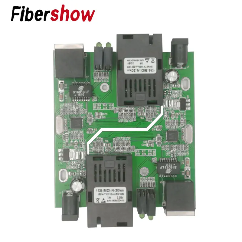 Быстрый Ethernet волокно медиа конвертер трансивер переключатель половина платы одномодовый одно волокно SC 10/100M