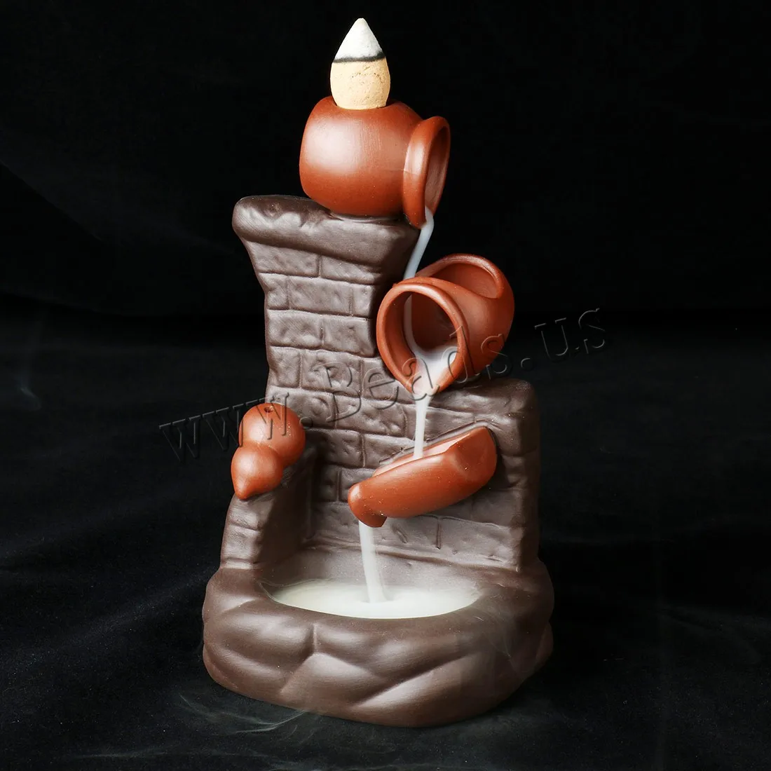 

Smoke Waterfall Backflow Incense Burner Home Decor Aromatherapy Censer Creative Ceramic Retro Incense Holder Censer Decoration
