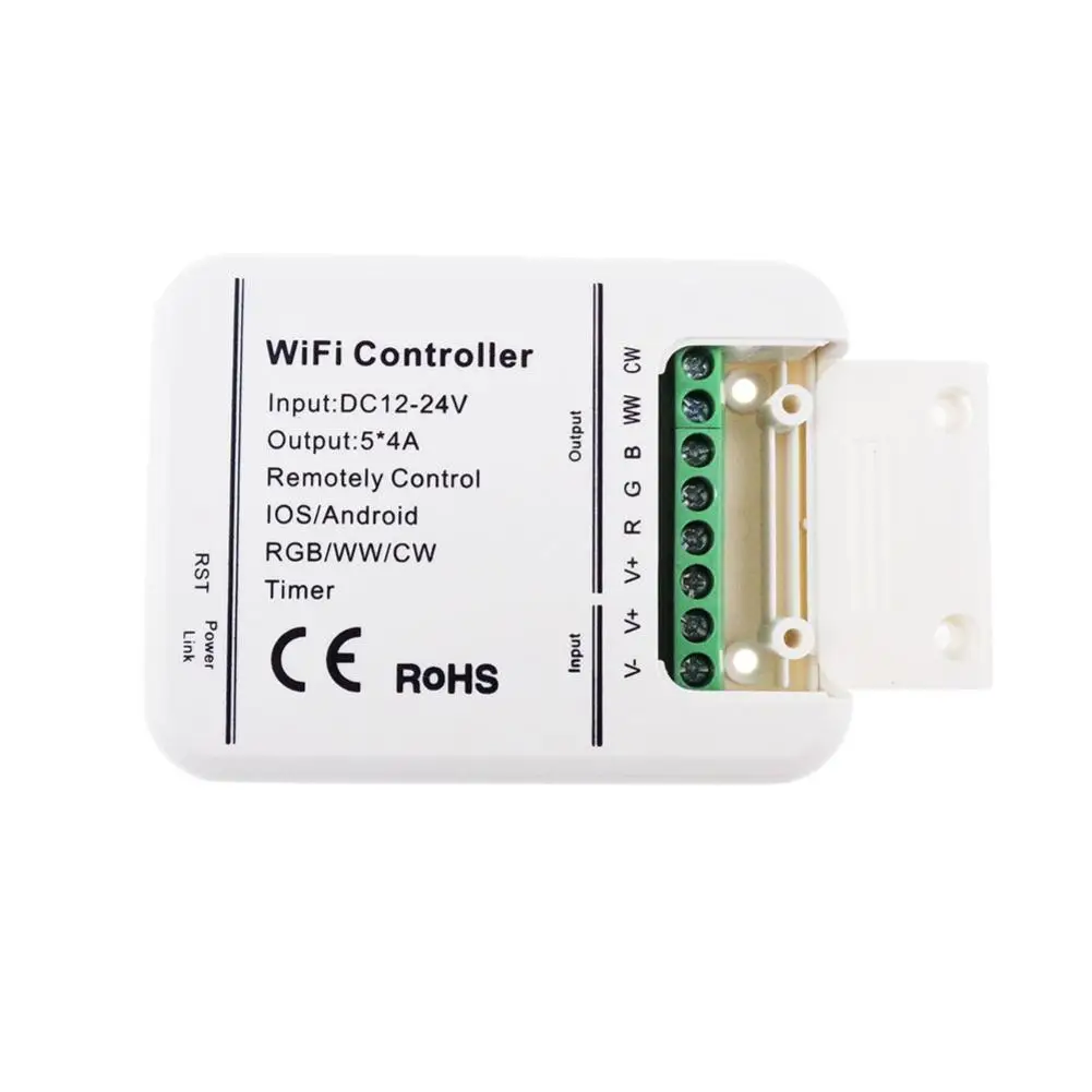 DC12-24V 4A 5CH RGB/WW/CW Светодиодный wifi контроллер IOS Android Smart Link Timer