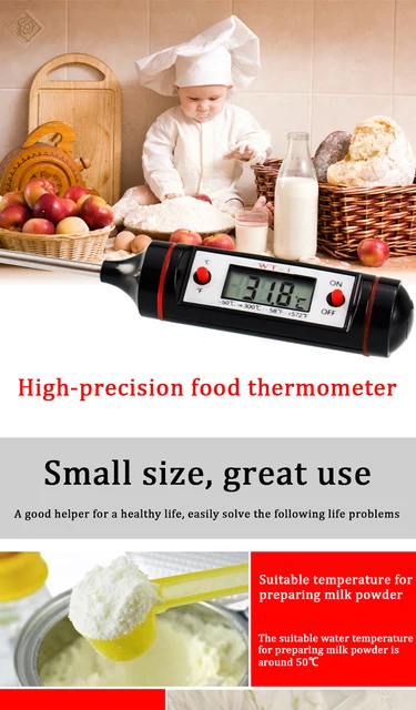 300℃ Digital Food Thermometer For Meat Kitchen Cooking Water Milk Food  Probe Temperature Meter BBQ Electronic Oven Tool - AliExpress